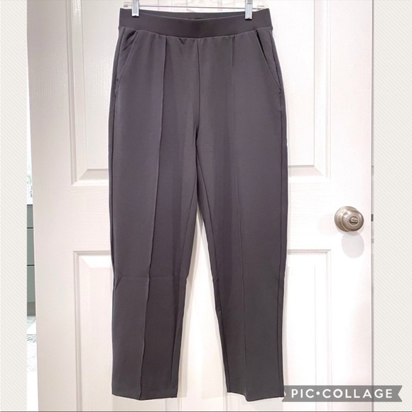 Loft Coastal Gray Pintucked Fluid Taper Pull On High Waist Ankle Pants NWT - Picture 6 of 8